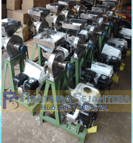 Mesin Penepung Jagung Disk mill DSS 15 Stainless Steel Giling Tepung Jagung + Penggerak Mesin Eletro Motor 1 Hp, 750Watt