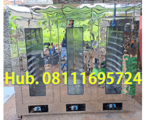 Oven Pengering Sagu - Mesin Pengering 3 Pintu 30 Rak (Material Stainless Steel)