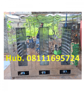 Oven Pengering Sagu - Mesin Pengering 3 Pintu 30 Rak (Material Stainless Steel)